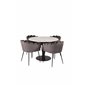 Estelle Round Dining Table ø106 H75 - White / Black, Limhamn - Chair - Grey Velvet_4