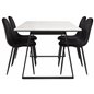 Estelle Dining Table 140*90 - White / Black, Polar Dining Chair - Black legs / Black Velvet (ersätter 19902-888)_4