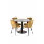 Estelle Round Dining Table ø106 H75 - Black / Black, Limhamn Light - Chair - Gold Velvet_4