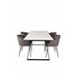 Estelle Dining Table 200*90*H76 - White / Black, Limhamn - Chair - Grey Velvet_4