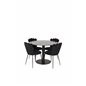 Estelle Round Dining Table ø106 H75 - Black / Black, Limhamn Light - Chair - Black Velvet_4