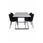 Estelle Dining Table 140*90 - White / Black, Wrinkles Dining Chair - Black Legs - Black  Velvet_4