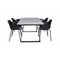 Estelle Dining Table 140*90 - White / Black, Comfort Plastic Dining Chair - Black Legs -Black Plastic_4