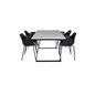 Estelle Dining Table 140*90 - White / Black, Comfort Plastic Dining Chair - Black Legs -Black Plastic_4