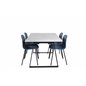 Estelle Dining Table 140*90 - White / Black, Arctic Dining Chair - Black Legs - Blue Plastic_4