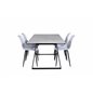 Estelle Dining Table 140*90 - White / Black, Polar Plastic Dining Chair - Black Legs / White Plastic_4