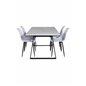 Estelle Dining Table 140*90 - White / Black, Polar Plastic Dining Chair - Black Legs / White Plastic_4