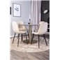 Estelle Round Dining Table ø106 H75 - Black / Brass, Polar Dining Chair- Black legs / Beige Velvet (ersätter 19902-880)_4