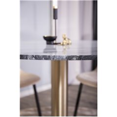 Estelle Round Dining Table ø106 H75 - Black / Brass, Polar Dining Chair- Black legs / Beige Velvet (ersätter 19902-880)_4