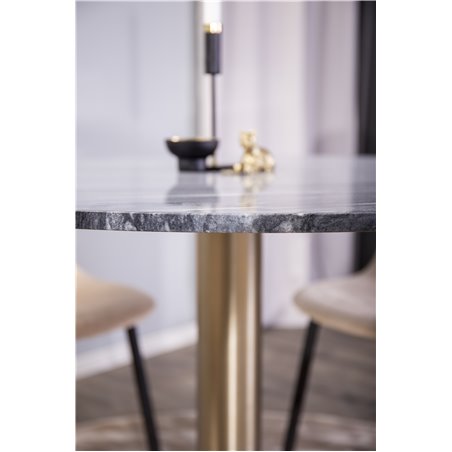 Estelle Round Dining Table ø106 H75 - Black / Brass, Polar Dining Chair- Black legs / Beige Velvet (ersätter 19902-880)_4