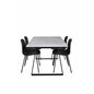 Estelle Dining Table 140*90 - White / Black, Arctic Dining Chair - Black Legs - Black Plastic_4