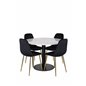 Estelle Round Dining Table ø106 H75 - White / Black, Polar Dining Chair - Black / Brass_4