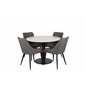 Estelle Round Dining Table ø106 H75 - White / Black, Plaza Dining Chair - Dark Grey / Black_4