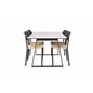 Estelle Dining Table 140*90 - White / Black, Polly Dining Chair - Nature / Black_4