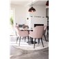 Estelle Round Dining Table ø106 H75 - Black / Black, Comfort Dining Chair - Pink / Black_4