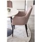 Estelle Round Dining Table ø106 H75 - Black / Black, Comfort Dining Chair - Pink / Black_4