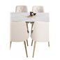 Estelle Spisebord 140 * 90 - Hvid / Sort, Velvet Deluxe Spisestuestol - Beige / Messing_4