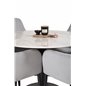 Estelle Round Dining Table ø106 H75 - White / Black, Comfort Dining Chair - Grey / Black _4