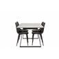 Estelle Dining Table 140*90 - White / Black, Polar Dining Chair - Black / Black_4