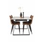 Estelle Dining Table 140*90 - White / Black, Polar Dining Chair - Brown / Black _4