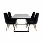 Estelle Dining Table 140*90 - White / Black, Velvet Deluxe Dining Chair - Black / Brass_4