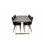 Estelle Dining Table 200*90*H76 - Grey / Brass, Polar Dining Chair - Black legs / Black Velvet (ersätter 19902-888)_6