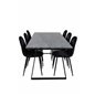 Estelle Dining Table 200*90*H76 - Black / Black, Polar Dining Chair - Black legs / Black Velvet (ersätter 19902-888)_6