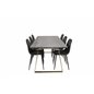 Estelle Dining Table 200*90*H76 - Grey / Brass, Polar Dining Chair - Black / Black_6