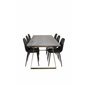 Estelle Dining Table 200*90*H76 - Grey / Brass, Polar Dining Chair - Black / Black_6