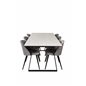 Estelle Dining Table 200*90*H76 - White / Black, Velvet Dining Chair - Light Grey / Black_6