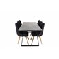 Estelle Dining Table 200*90*H76 - Black / Black, Velvet Deluxe Dining Chair - Black / Brass_6