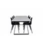 Estelle Dining Table 200*90*H76 - White / Black, Arctic Dining Chair - Black Legs - Black Plastic_6