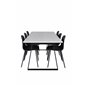 Estelle Dining Table 200*90*H76 - White / Black, Arctic Dining Chair - Black Legs - Black Plastic_6