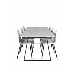 Estelle Dining Table 200*90*H76 - White / Black, Arctic Dining Chair - Black Legs - White Plastic_6