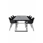 Estelle Dining Table 200*90*H76 - Black / Black, Comfort Plastic Dining Chair - Black Legs -Black Plastic_6