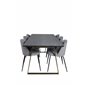 Estelle Dining Table 200*90*H76 - Grey / Brass, Wrinkles Dining Chair - Black Legs - Grey Velvet_6