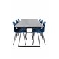 Estelle Spisebord 200 * 90 * H76 - Sort / Sort, Arctic Dining Chair - Sorte Ben - Blue Pla stic_6