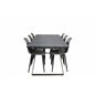 Estelle Dining Table 200*90*H76 - Grey / Brass, Polar Plastic Dining Chair - Black Legs / Grey Plastic_6