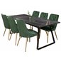 Estelle Dining Table 200*90*H76 - Black / Black, Velvet Deluxe Dining Chair - Green / Brass_6