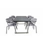 Estelle Dining Table 200*90*H76 - Grey / Brass, Arrow armchair - Black Legs - Grey Velvet_6