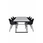 Estelle Dining Table 200*90*H76 - White / Black, Comfort Plastic Dining Chair - Black Legs -Black Plastic_6