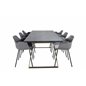 Estelle Dining Table 200*90*H76 - Grey / Brass, Comfort Plastic Dining Chair - Black Legs - Grey Plastic_6