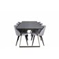 Estelle Dining Table 200*90*H76 - Grey / Brass, Velvet Dining Chiar - Black legs - Light GreyFabric_6