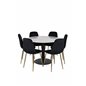 Estelle Round Dining Table ø106 H75 - White / Black, Polar Dining Chair - Black / Brass_6