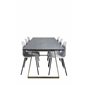 Estelle Dining Table 200*90*H76 - Grey / Brass, Arctic Dining Chair - Black Legs - White Plastic_6