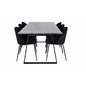 Estelle Dining Table 200*90*H76 - Black / Black, Wrinkles Dining Chair - Black Legs - Black  Velvet_6