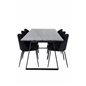 Estelle Dining Table 200*90*H76 - Black / Black, Wrinkles Dining Chair - Black Legs - Black  Velvet_6