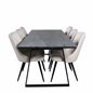 Estelle Dining Table 200*90*H76 - Black / Black, Velvet Deluxe Dining Chair - Beige / Black_6