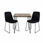 Bali Dining Table  - 80*80cm - Nature / Black, Muce  Dining Chair - Black Legs - Black Fabric_2