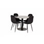 Razzia Dining Table ø106cm - Grey / Black, Polar Dining Chair - Black legs / Black Velvet (ersätter 19902-888)_4